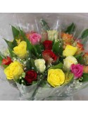 Bouquet de Muguet et fleurs tons multicolores
