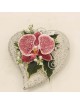 Composition columbarium en forme de coeur ton rose