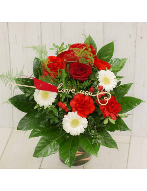 Bouquet Saint Valentin rond - I Love You